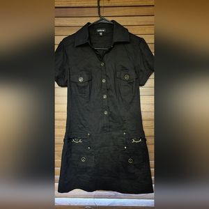 Bebe linen safari shirt dress